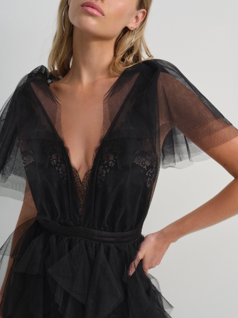 For Love & Lemons Maxine Gown M / Black - Picture 3 of 3